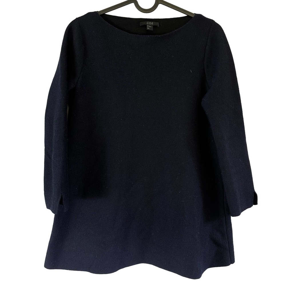 COS Women Blue Long Sleeve Crew Neck Sweater Size XS